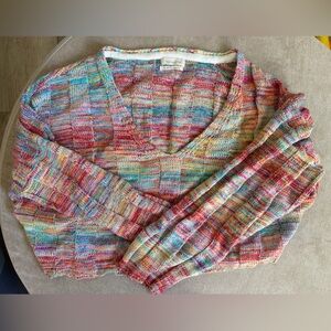 Urban Outfitters Multicolor V-Neck Knit Sweater